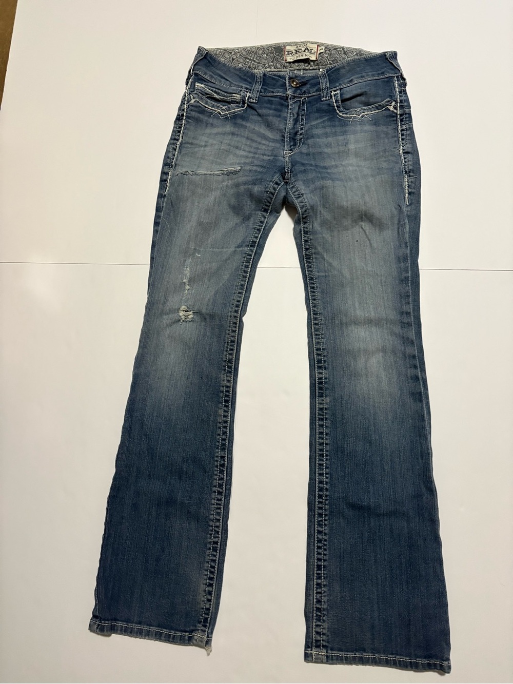 Ariat R.E.A.L. Denim Bootcut Jeans Women’s Size 30L Medium Stone Wash